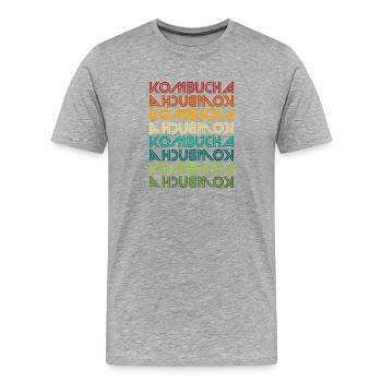 Kombucha Farbverlauf Mehrfach-Print - Männer Premium Bio T-Shirt - Grau meliert - Vorne - Damien (186cm)