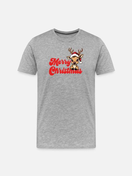Noël de rennes Joyeux Noël - T-shirt bio Premium Homme - gris chiné
