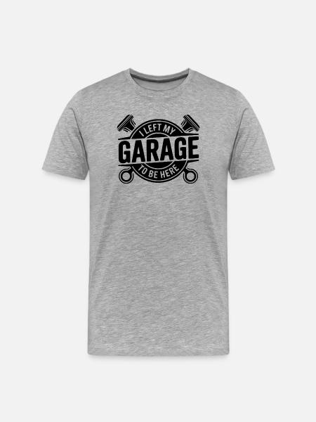 J’ai quitté mon garage devis mécanicien - T-shirt bio Premium Homme - gris chiné