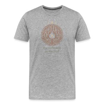 Solo Camping Introverti Campeur Calme - T-shirt bio Premium Homme - gris chiné - Devant - Damien (186cm)