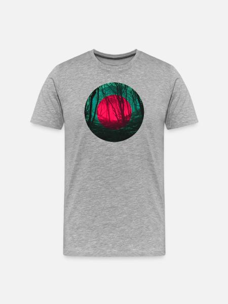 Éclipse de forêt - T-shirt bio Premium Homme - gris chiné