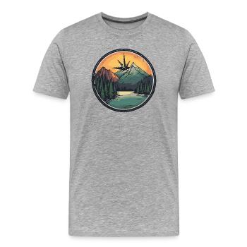 Boussole de montagne - T-shirt bio Premium Homme - gris chiné - Devant - Damien (186cm)