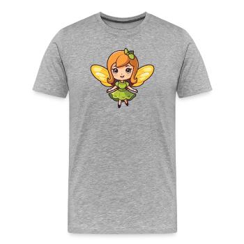 Fée Doux Bébé Conte de Fées - T-shirt bio Premium Homme - gris chiné - Devant - Damien (186cm)