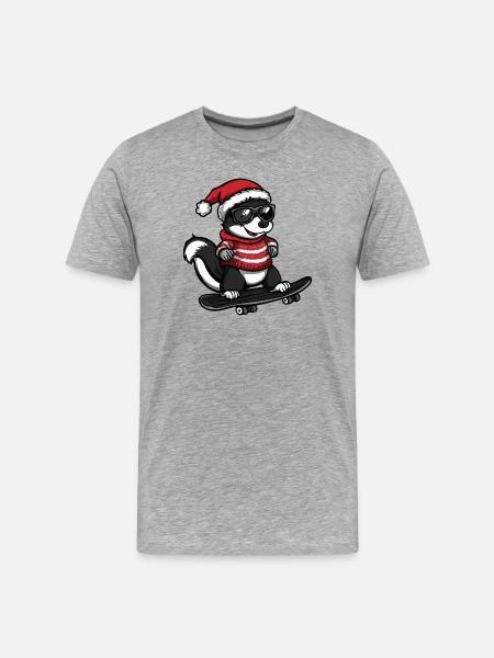 Skunk Christmas Funny - Men's Premium Organic T-Shirt - heather grey