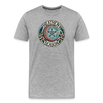 Emblème du cercle de la saison païenne - T-shirt bio Premium Homme - gris chiné - Devant - Damien (186cm)