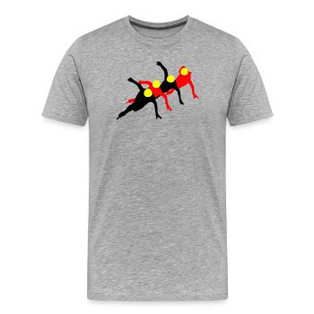 Short track - Men's Premium Organic T-Shirt - heather grey - Front - Damien (186cm)