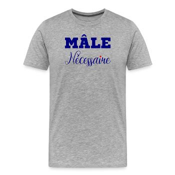 MALE NECESSARY! - Men's Premium Organic T-Shirt - heather grey - Front - Damien (186cm)
