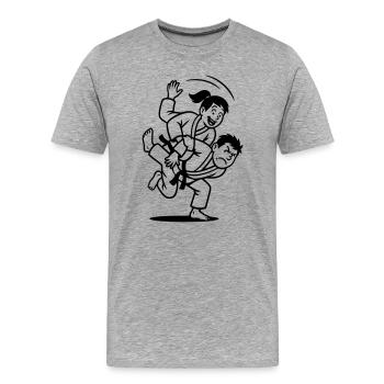 Judoka Throw - Men's Premium Organic T-Shirt - heather grey - Front - Damien (186cm)