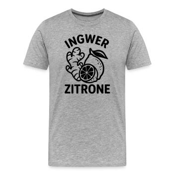 Gingembre Citron Meilleur Combo pour le rhume - T-shirt bio Premium Homme - gris chiné - Devant - Damien (186cm)