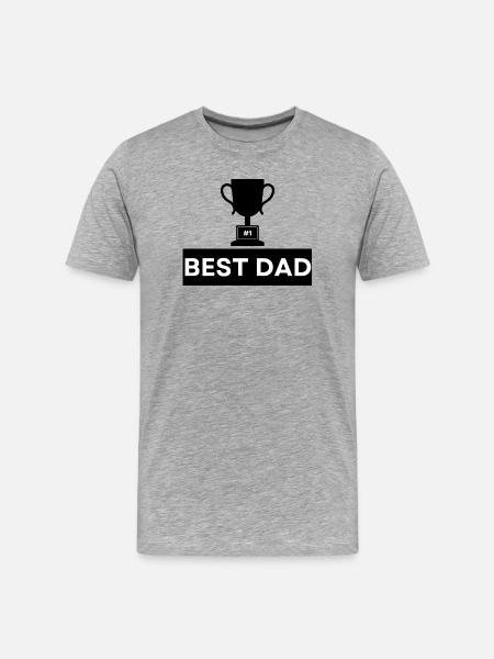 Nummer 1 Bästa Pappa Fet Typografi - Organic T-shirt Ekologisk premium-T-shirt herr - gråmelerad