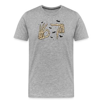 Aiguilles squelettes - T-shirt bio Premium Homme - gris chiné - Devant - Damien (186cm)