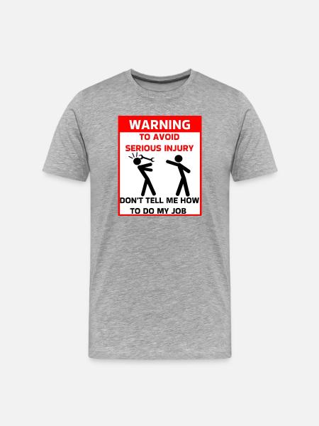 Safety Warning - Men's Premium Organic T-Shirt - heather grey