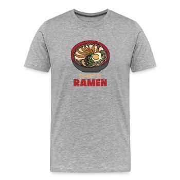 Powered by Ramen – Funny Ramen Design - Men's Premium Organic T-Shirt - heather grey - Front - Damien (186cm)