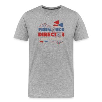 Firework Director – I Run, You Run - Men's Premium Organic T-Shirt - heather grey - Front - Damien (186cm)