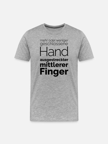 Middle finger - Men's Premium Organic T-Shirt - heather grey