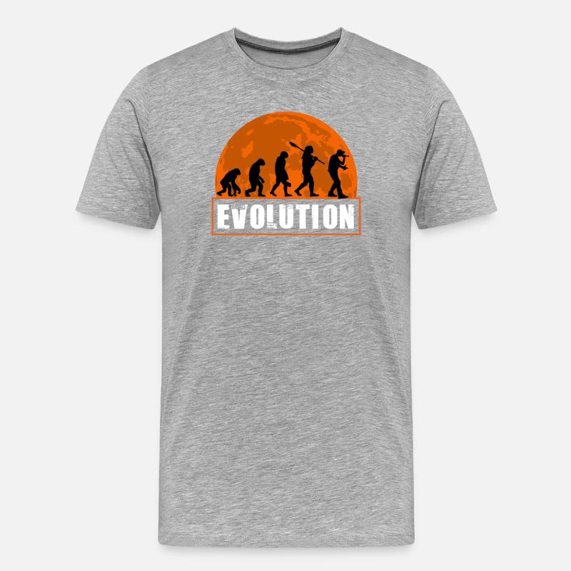 Funny Human Evolution Rapper - Men's Premium Organic T-Shirt - heather grey