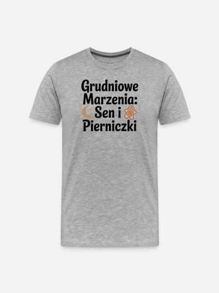 December Dreams: Sleep and Gingerbread - Men's Premium Organic T-Shirt - heather grey