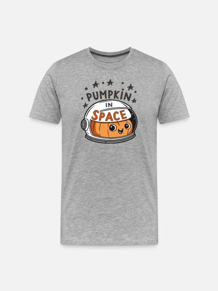 Pumpkin on a Space Mission - Men's Premium Organic T-Shirt - heather grey