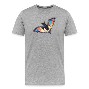 Stylized Rainbow Bat - Men's Premium Organic T-Shirt - heather grey - Front - Damien (186cm)