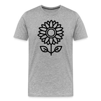 Sonnenblume - Männer Premium Bio T-Shirt - Grau meliert - Vorne - Damien (186cm)