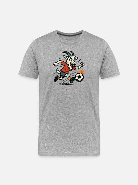 billy goat playing football - Men's Premium Organic T-Shirt - heather grey