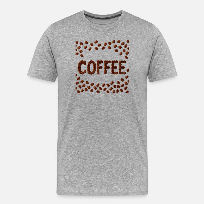 Grains de café Word Design - T-shirt bio Premium Homme - gris chiné