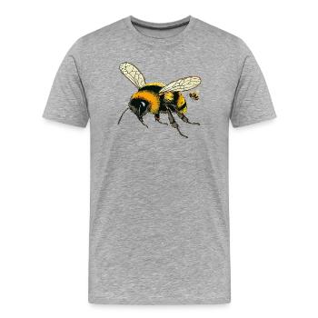 Bourdons - T-shirt bio Premium Homme - gris chiné - Devant - Damien (186cm)