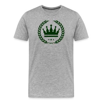 Crown Emblem - Men's Premium Organic T-Shirt - heather grey - Front - Damien (186cm)