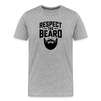 Respecter la barbe - T-shirt bio Premium Homme - gris chiné - Devant - Damien (186cm)