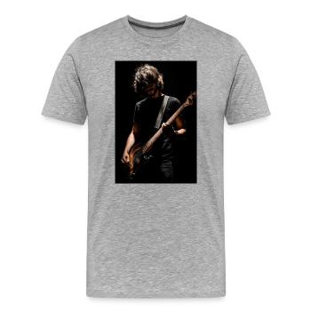 Mitternachts-Bassist im Schatten - Männer Premium Bio T-Shirt - Grau meliert - Vorne - Damien (186cm)