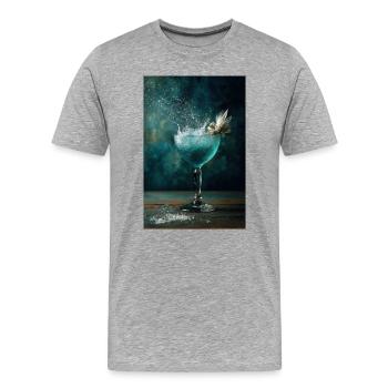 Aqua Splash Coupe Burst - Men's Premium Organic T-Shirt - heather grey - Front - Damien (186cm)