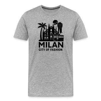milan mailand italien - Männer Premium Bio T-Shirt - Grau meliert - Vorne - Damien (186cm)
