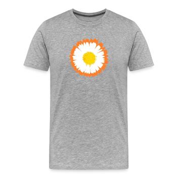 Marguerite orange sur pétales blancs - T-shirt bio Premium Homme - gris chiné - Devant - Damien (186cm)