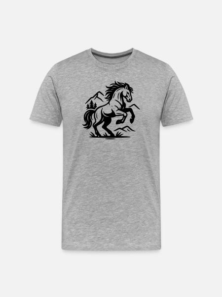 Cheval - T-shirt bio Premium Homme - gris chiné
