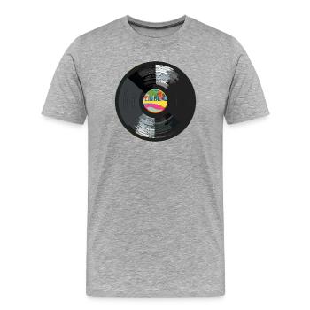 Vinyl_1 - Männer Premium Bio T-Shirt - Grau meliert - Vorne - Damien (186cm)