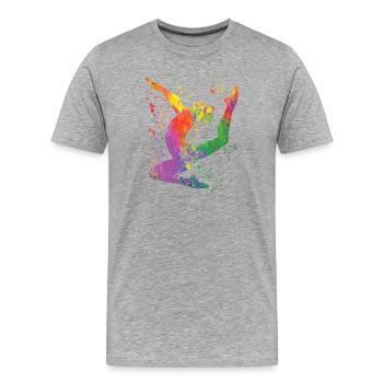 Gymnastique au sol Gymnastique artistique - T-shirt bio Premium Homme - gris chiné - Devant - Damien (186cm)