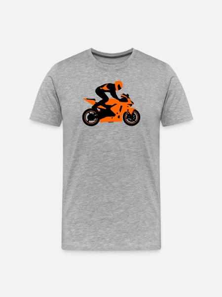 Motorcycle Stuntman - Men's Premium Organic T-Shirt - heather grey