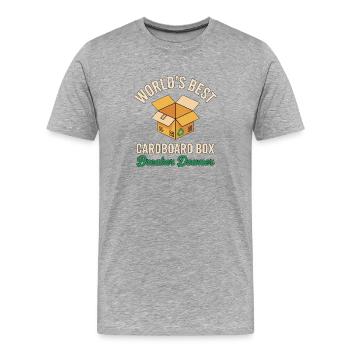 Worlds Best Cardboard Box Breaker Downer - Men's Premium Organic T-Shirt - heather grey - Front - Damien (186cm)