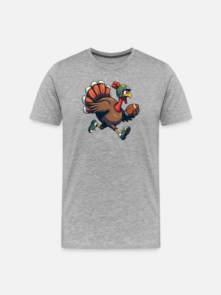 Thanksgiving Football Turkey - Men's Premium Organic T-Shirt - heather grey