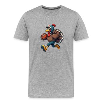 Thanksgiving Football Truthahn - Männer Premium Bio T-Shirt - Grau meliert - Vorne - Damien (186cm)