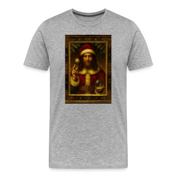 Old style Santa Claus Crystal ball - Men's Premium Organic T-Shirt - heather grey - Front - Damien (186cm)