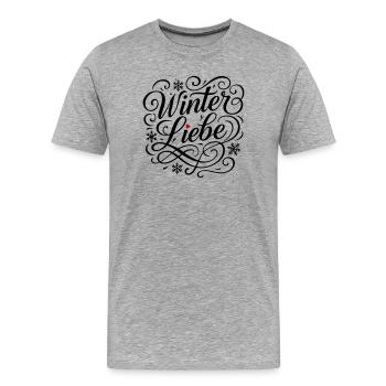 Winter Love Heart - Men's Premium Organic T-Shirt - heather grey - Front - Damien (186cm)