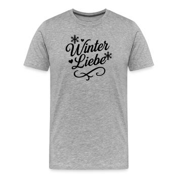 Winter Love Saying - Men's Premium Organic T-Shirt - heather grey - Front - Damien (186cm)