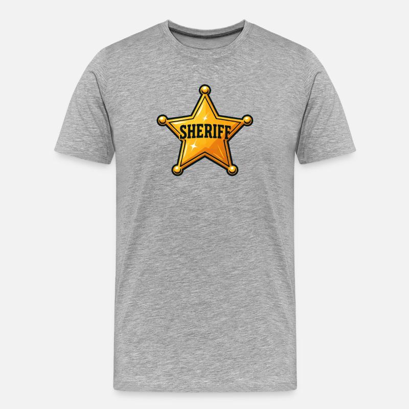 Conception de l’insigne étoile du shérif - T-shirt bio Premium Homme - gris chiné