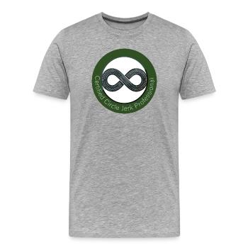 Certified Circle Jerk Professional - Männer Premium Bio T-Shirt - Grau meliert - Vorne - Damien (186cm)