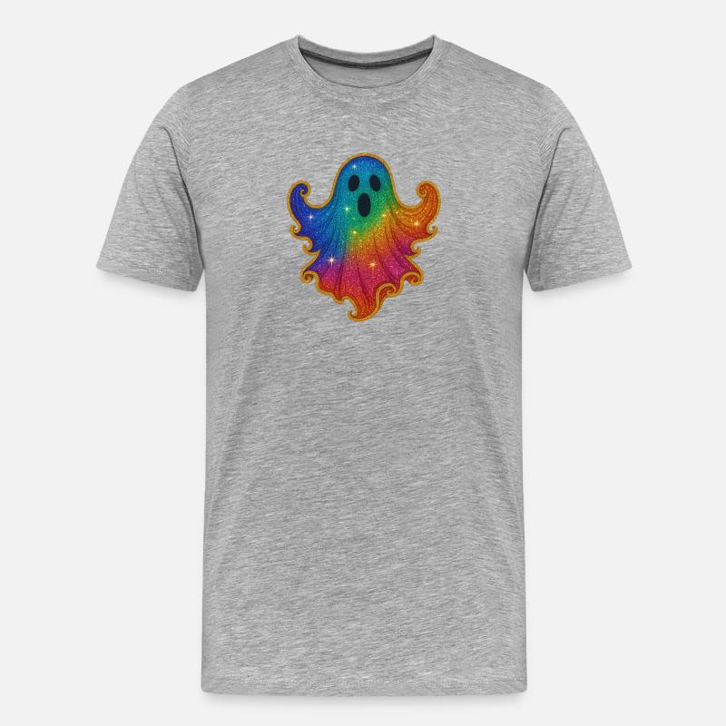 Regenbogen Geist Glitzer - Männer Premium Bio T-Shirt - Grau meliert