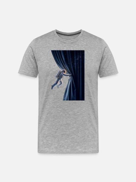 Behind the Universe – The Cosmic Curtain - Men's Premium Organic T-Shirt - heather grey