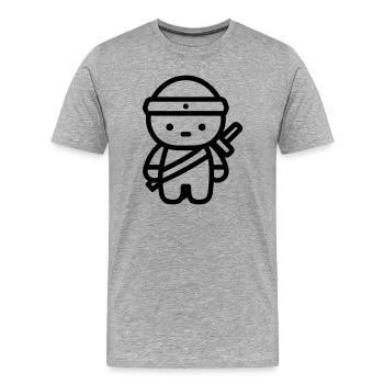 warrior - Men's Premium Organic T-Shirt - heather grey - Front - Damien (186cm)