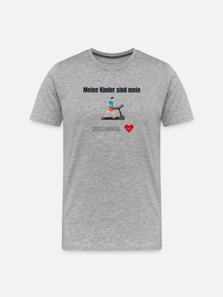 Kinder = Cardiotraining - Männer Premium Bio T-Shirt - Grau meliert