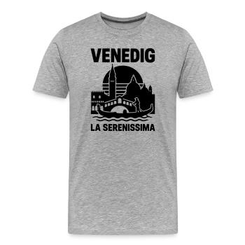 Venise la Sérénissime - T-shirt bio Premium Homme - gris chiné - Devant - Damien (186cm)